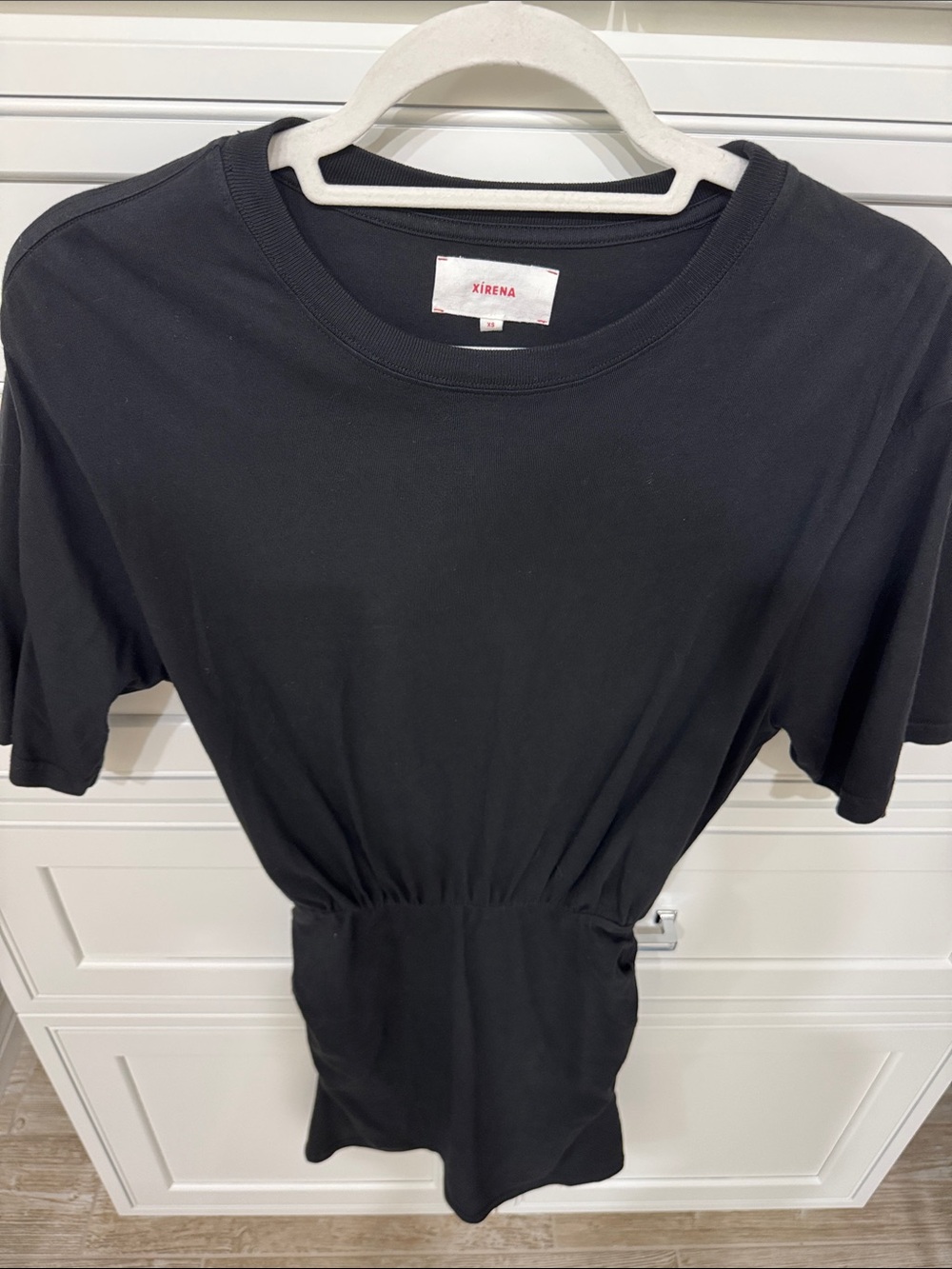 XiRENA Black Cinch-Waist Tee Dress